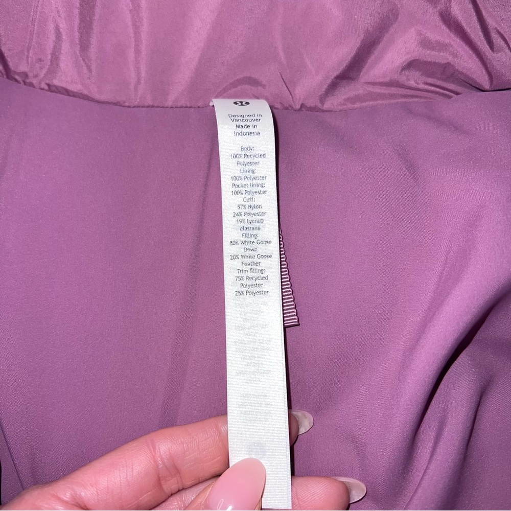 NWT Lululemon Wunder Puff Jacket VLVD VELVET DUST - Picture 12 of 15